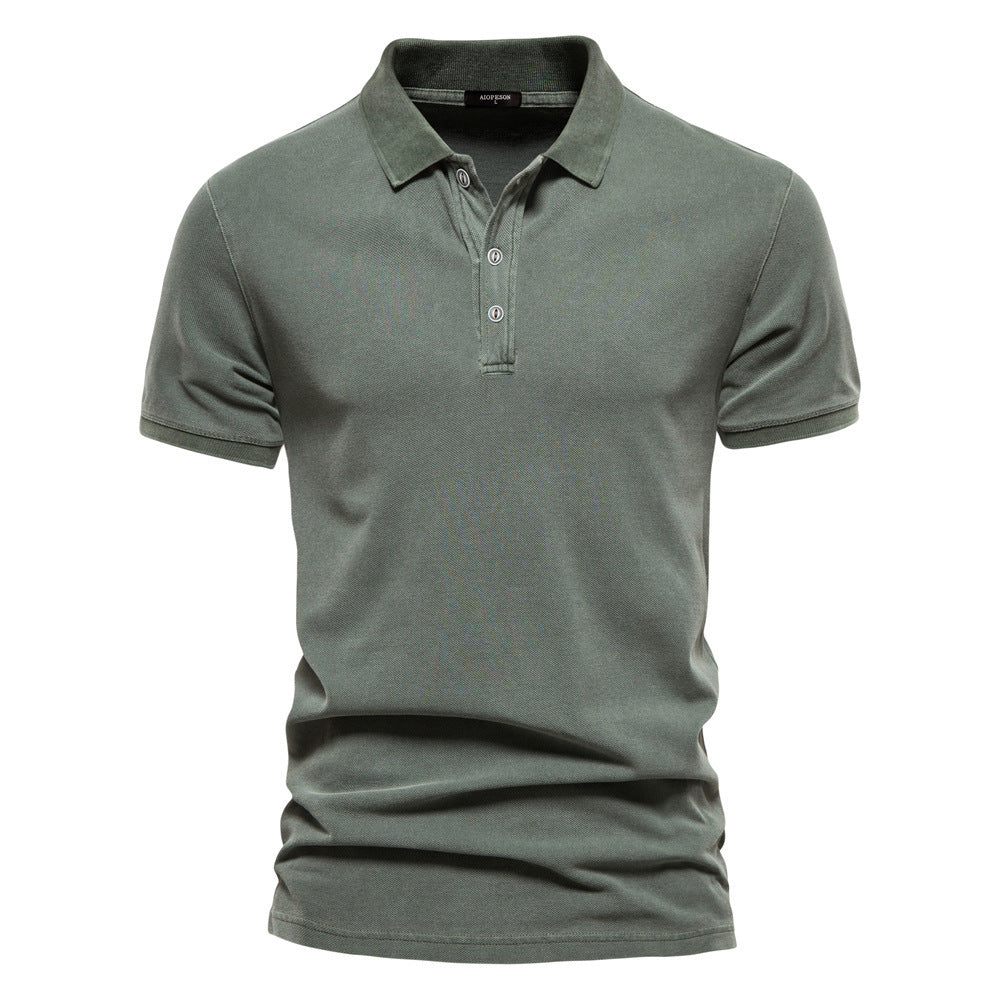 Men's breathable cotton polo with short sleeves and fine piqué structure StylebySassy