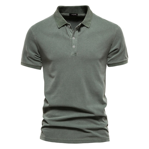 Men's breathable cotton polo with short sleeves and fine piqué structure StylebySassy