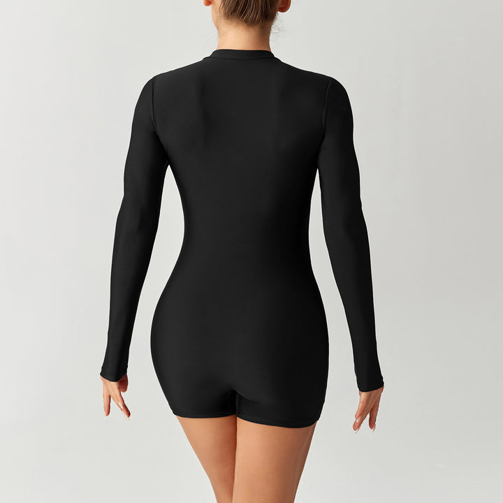 Women's Functional Swimsuit with Long Sleeve and Full Zip StylebySassy