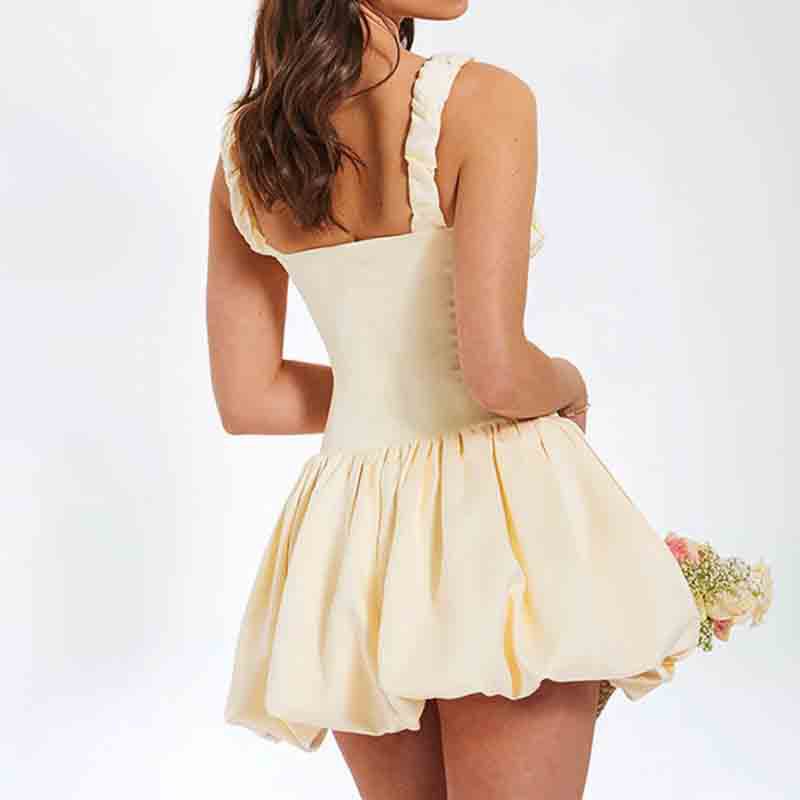 Women's mini dress with voluminous skirt and ruffle details StylebySassy