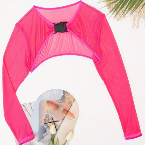 Women's Crop Top with stylish mix of mesh and gathering StylebySassy