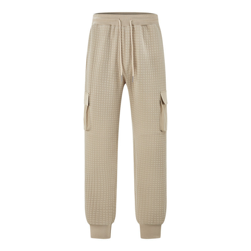 Men's Nano Square Structured Cargo Jogging Pants with Drawstring Waist and Patch Side Pockets StylebySassy