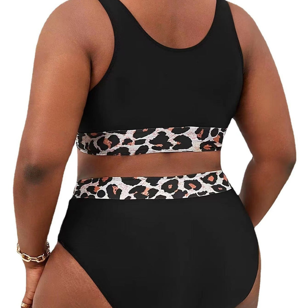 Ladies sporty high-cut bikini with leopard print StylebySassy