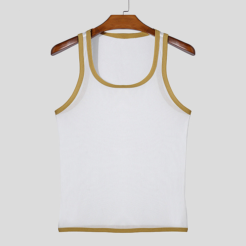 Men's ringer top made of fine cotton elastane with contrasting piping and slim fit StylebySassy