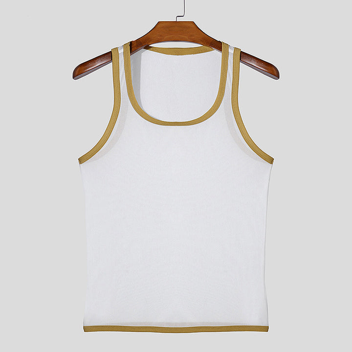 Men's ringer top made of fine cotton elastane with contrasting piping and slim fit StylebySassy