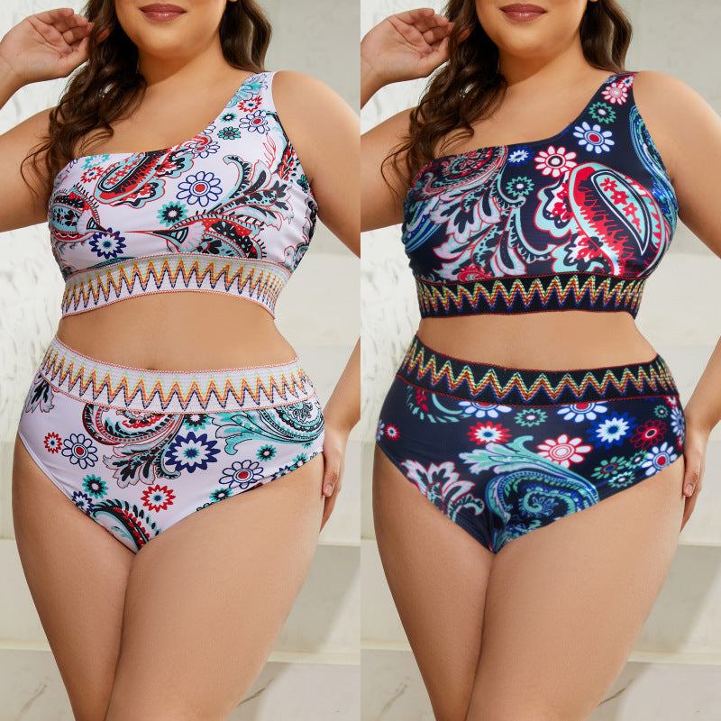Women's Two-Piece Bikini Set with Fashionable High Cut and Floral Design StylebySassy