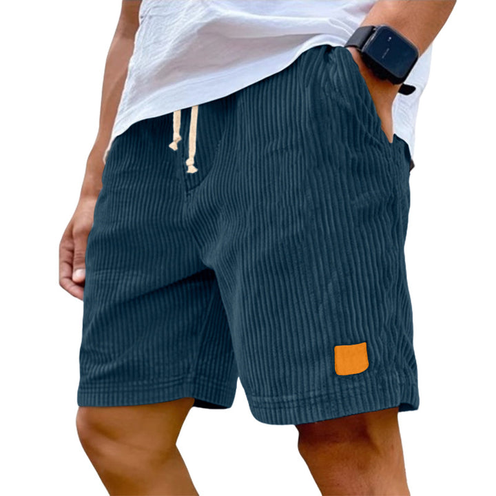 Men's fine corduroy shorts with elastic drawstring waistband, drawstring and deep side pockets StylebySassy