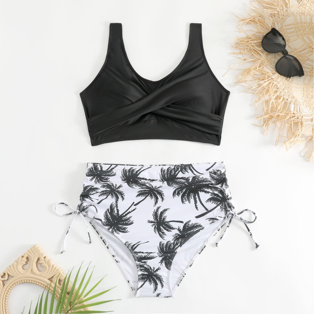 Women's High-Waisted Bikini Set with Adjustable Straps StylebySassy