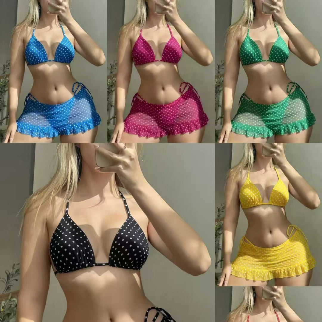 Ladies Triangle Bikini with Ruffle Shorts StylebySassy