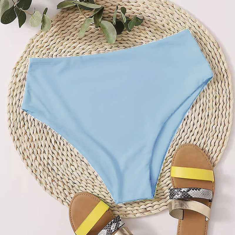 Women's High-Cut Bikini Bottom with Elegant Waistband StylebySassy