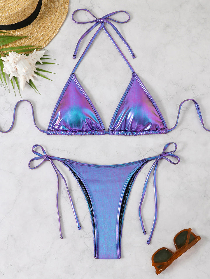 Women's Metallic Triangle Bikini StylebySassy