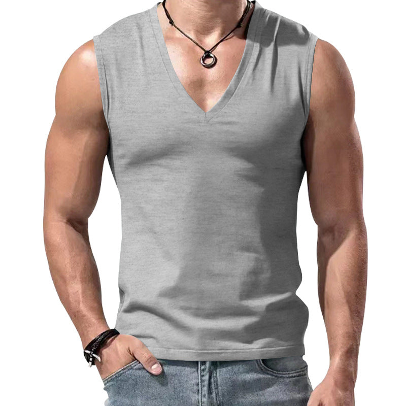 Men's form-fitting sleeveless V-neck muscle shirt StylebySassy