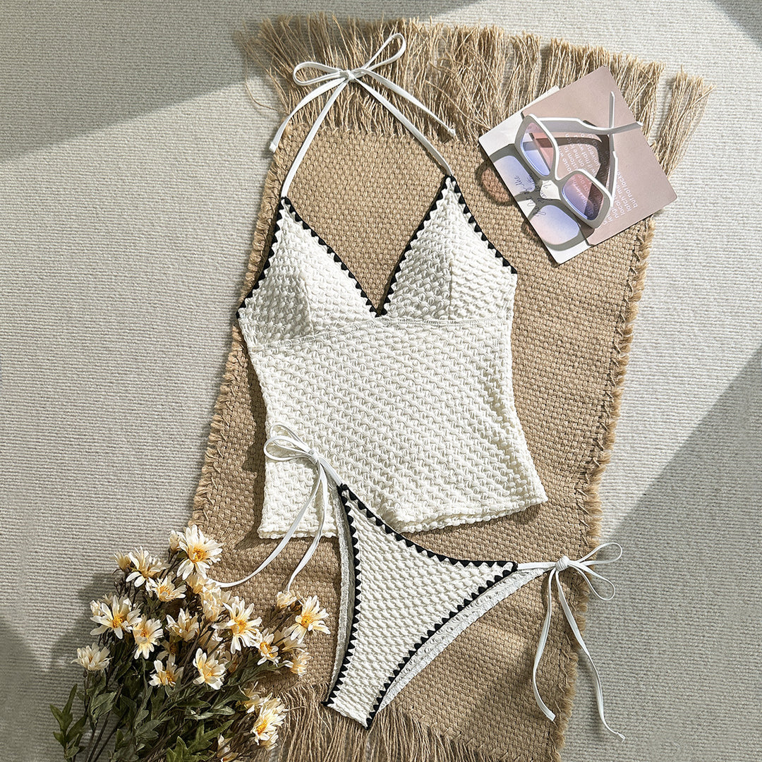 Women’s Crochet Bikini Set with Stylish V-Neck StylebySassy