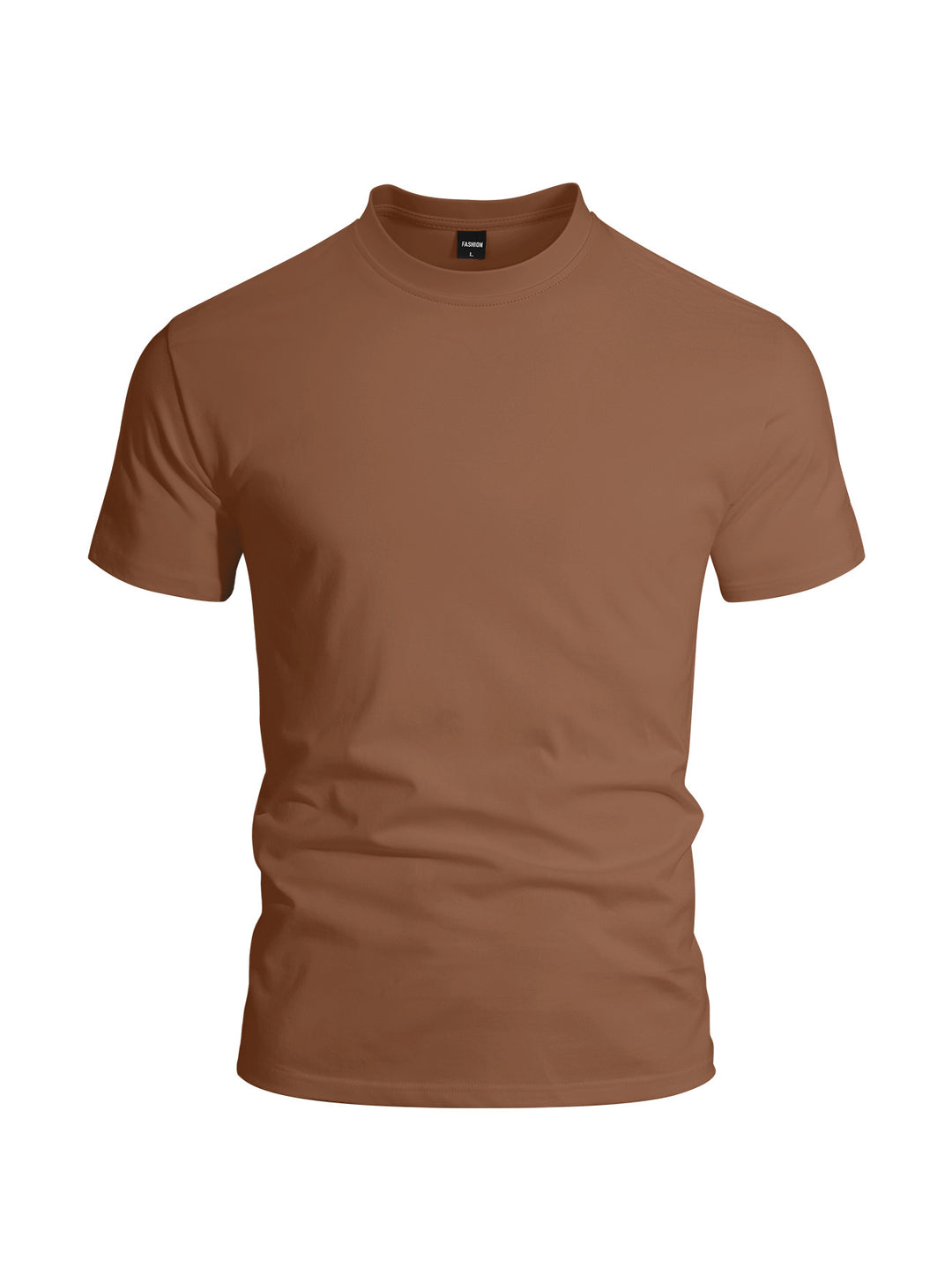 Men's close-fitting round neck basic shirt made of single jersey with reinforced neckband StylebySassy
