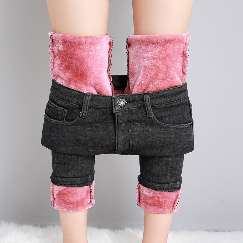 Women's high-rise skinny jeans with shaping stretch waistband and narrow ankle hem StylebySassy