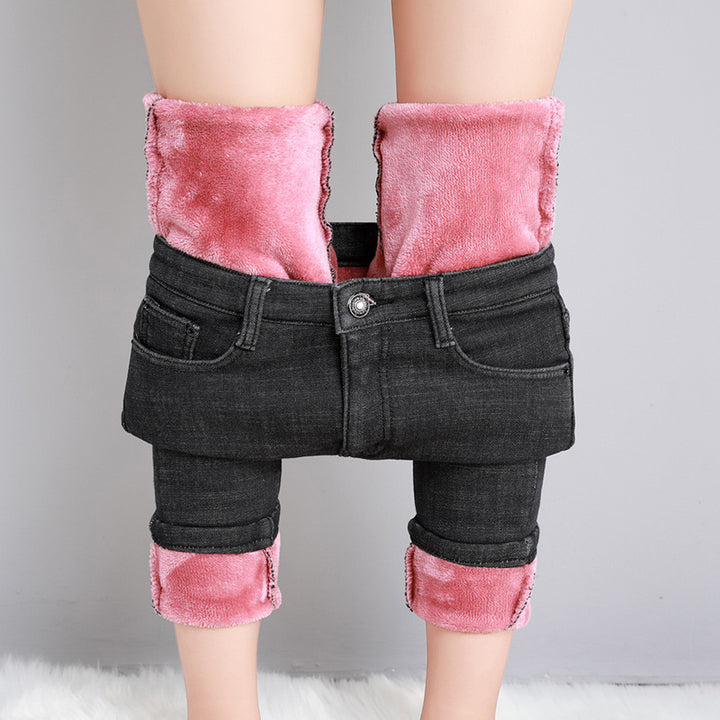 Women's high-rise skinny jeans with shaping stretch waistband and narrow ankle hem StylebySassy