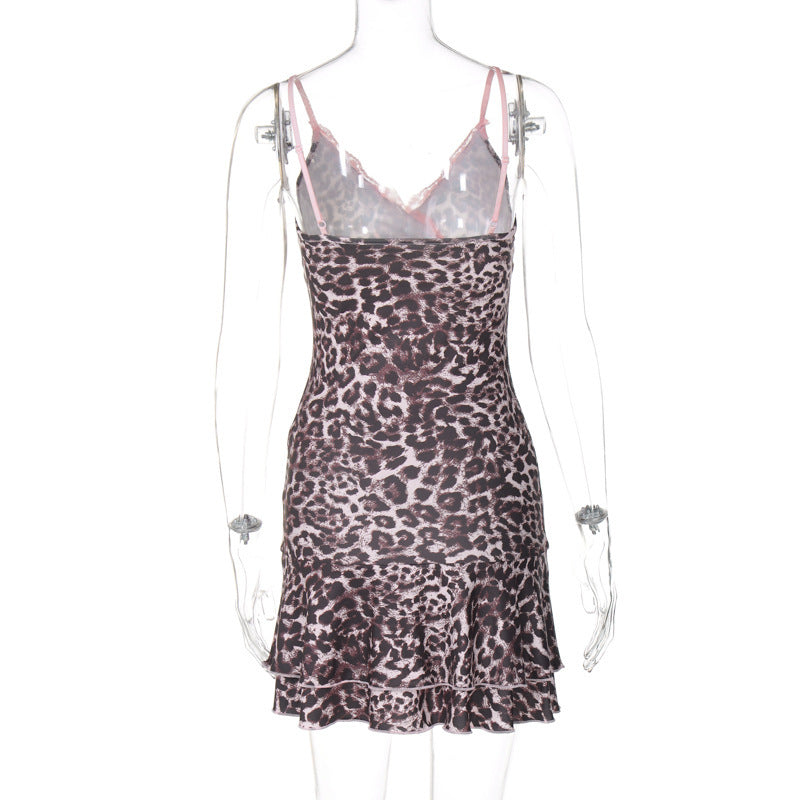 Women's seductive mini dress with ruffle details and lace embellishments StylebySassy
