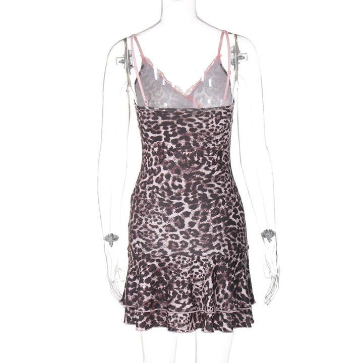 Women's seductive mini dress with ruffle details and lace embellishments StylebySassy