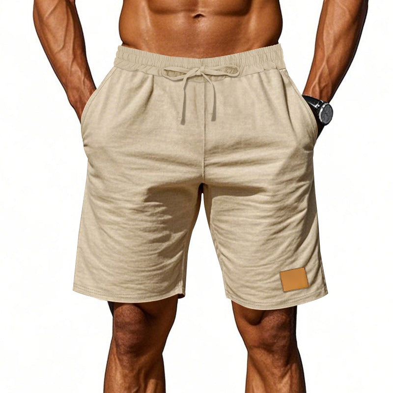 Men's drawstring Bermuda shorts made of soft cotton blend with elastic waistband and side pockets StylebySassy