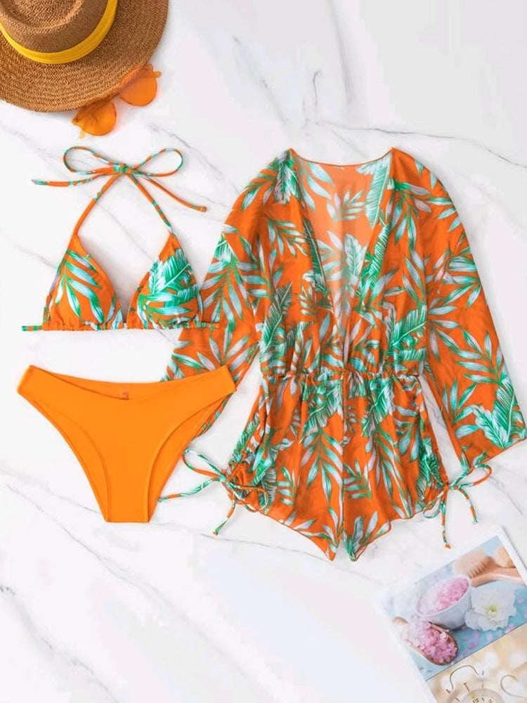 Women's beach outfit set with combined bikini and casual kaftan StylebySassy