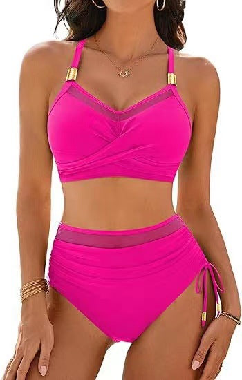 Women High-Quality Bikini Set with Transparent Accents and Fashionable Wrap Design StylebySassy