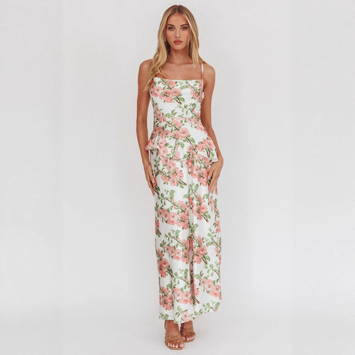 Women Elegant Peplum Dress with Floral Design StylebySassy
