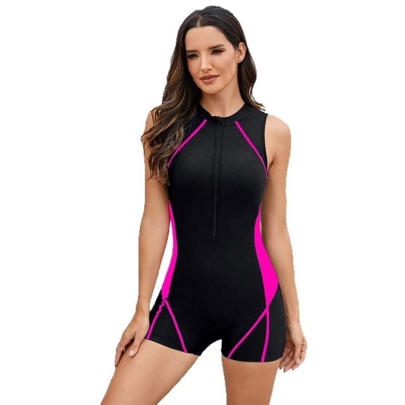 Women's sporty swimsuit with zipper StylebySassy