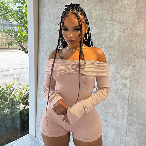 Women Off-Shoulder Bodysuit with Long Sleeves StylebySassy