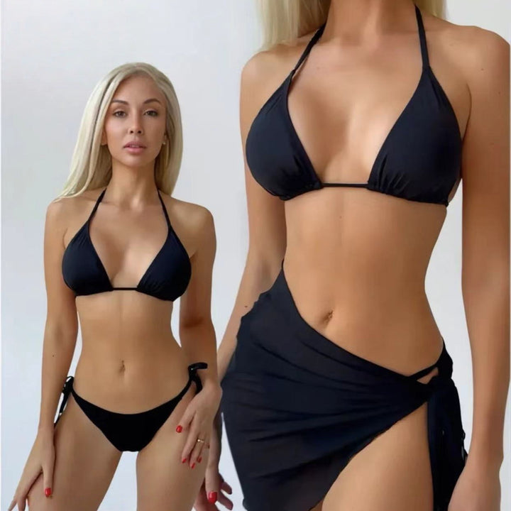 Women's Triangle Bikini with Elegant Wrap Skirt StylebySassy