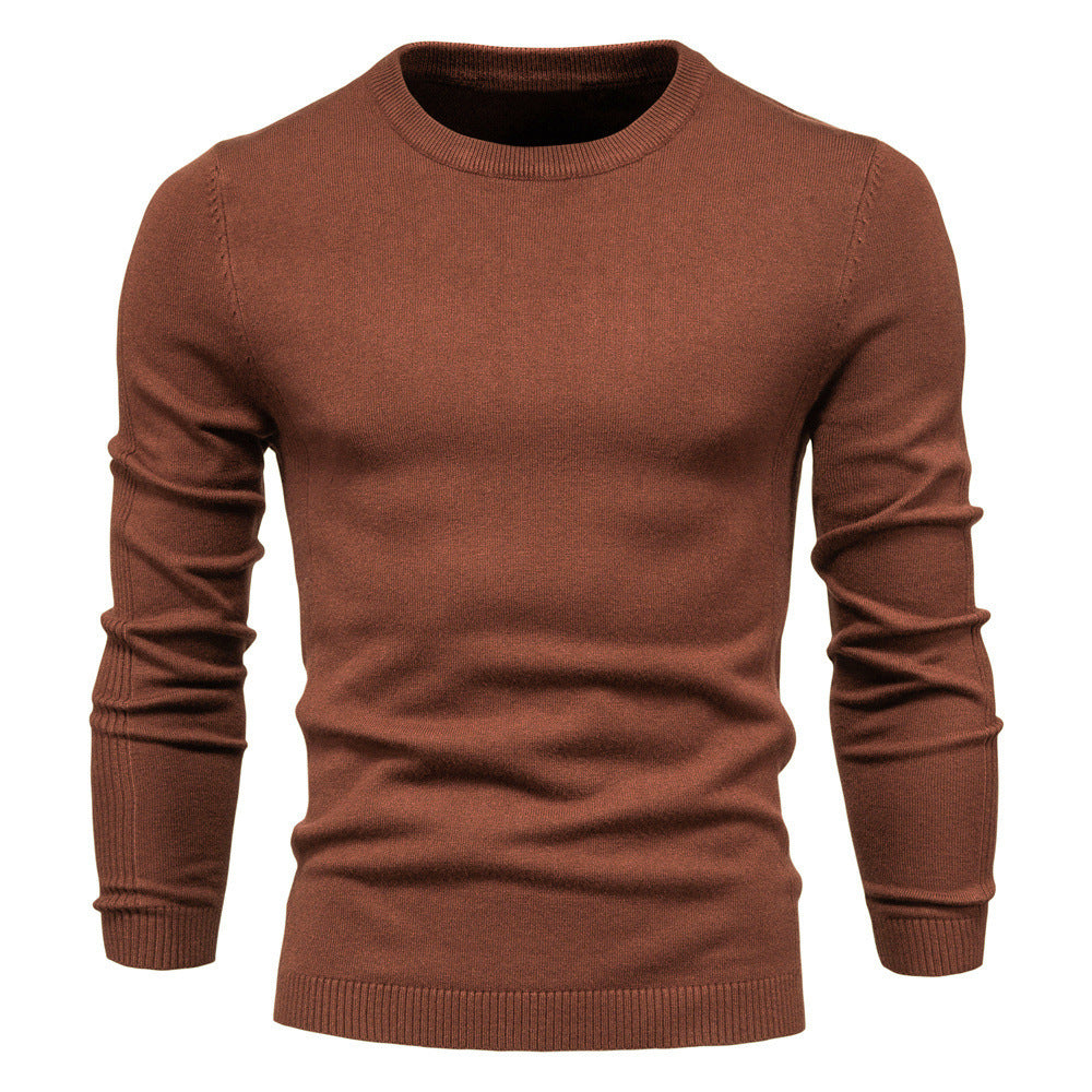Men's nano minimalist round neck fine knit with flat shoulder seam and ribbed cuffs StylebySassy