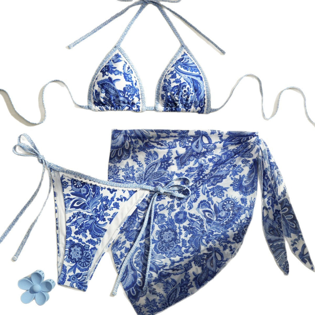 Women Triangle Bikini with Floral Design StylebySassy