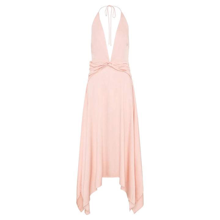 Women Elegant Wrap Dress with Deep V-Neck and Asymmetrical Hem StylebySassy