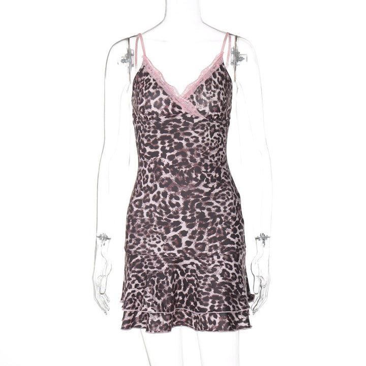 Women's seductive mini dress with ruffle details and lace embellishments StylebySassy