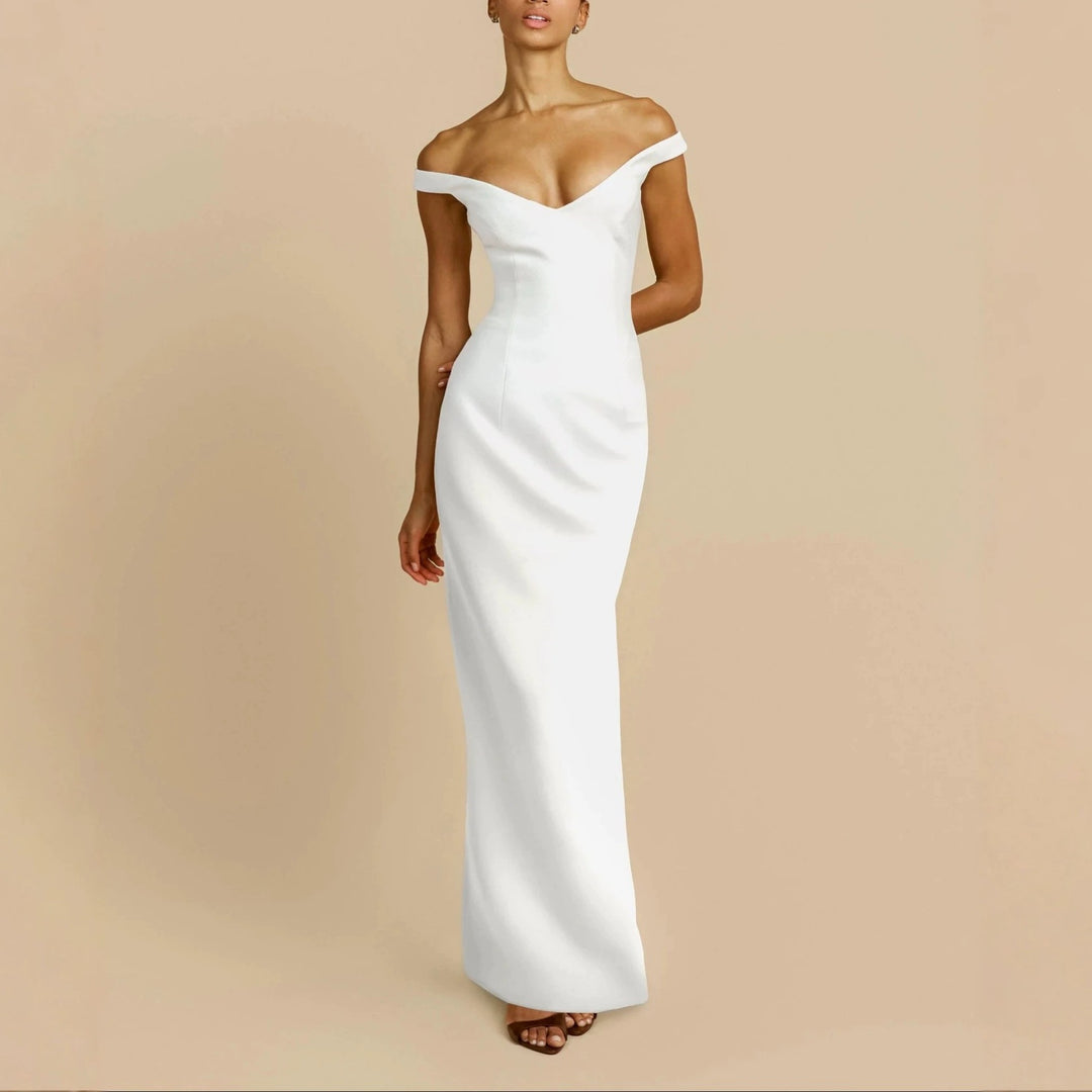 Women's Simple Off-Shoulder Maxi Dress StylebySassy