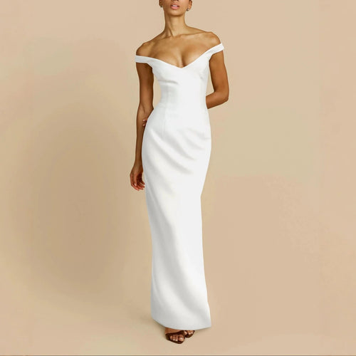 Women's Simple Off-Shoulder Maxi Dress StylebySassy