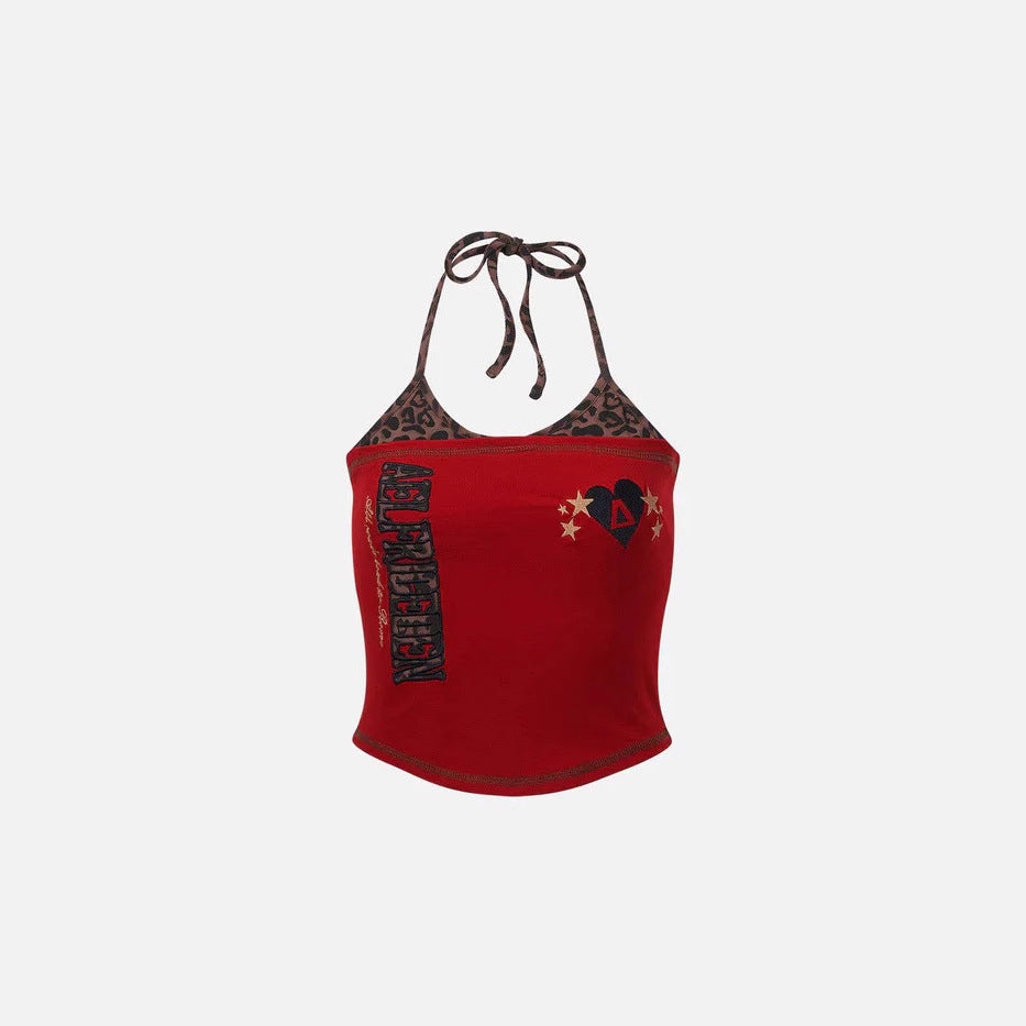 Women's Colorful Printed Crop Top with Halterneck
