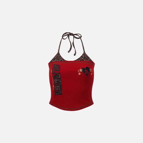 Women's Colorful Printed Crop Top with Halterneck