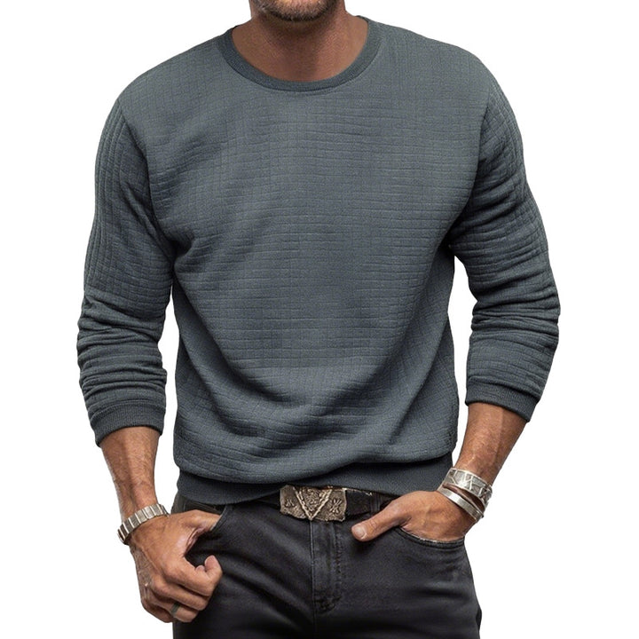 Men's structured crew neck sweatshirt made of quilted cotton blend StylebySassy