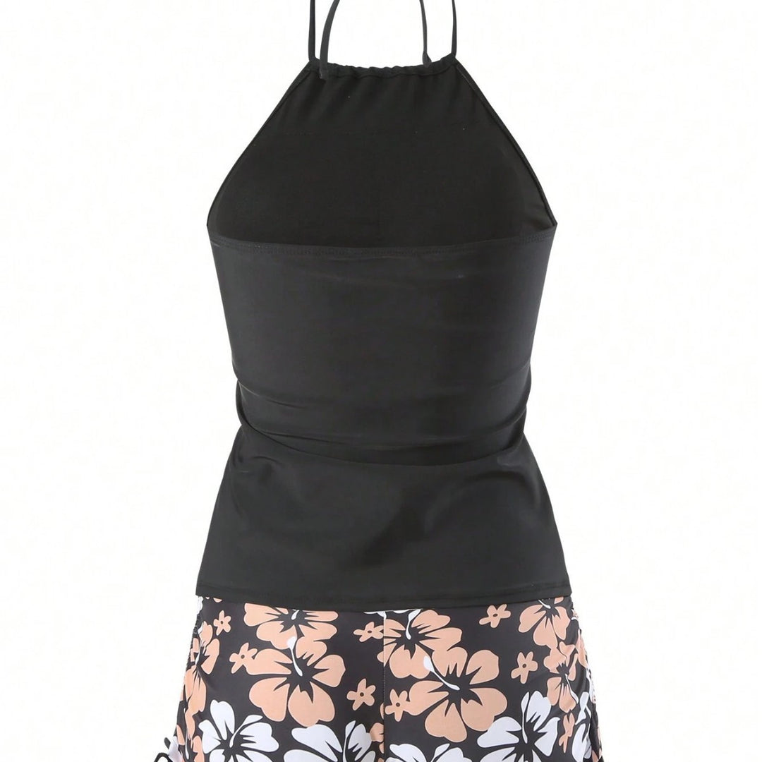 Ladies Sportives Tankini Set with Floral Print StylebySassy