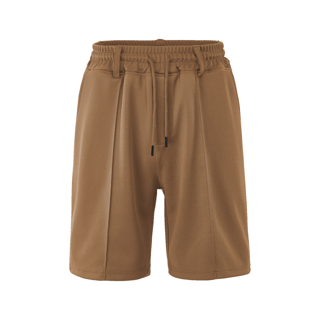 Men's knee-length sports shorts with mesh structure, elastic drawstring, and belt loops StylebySassy