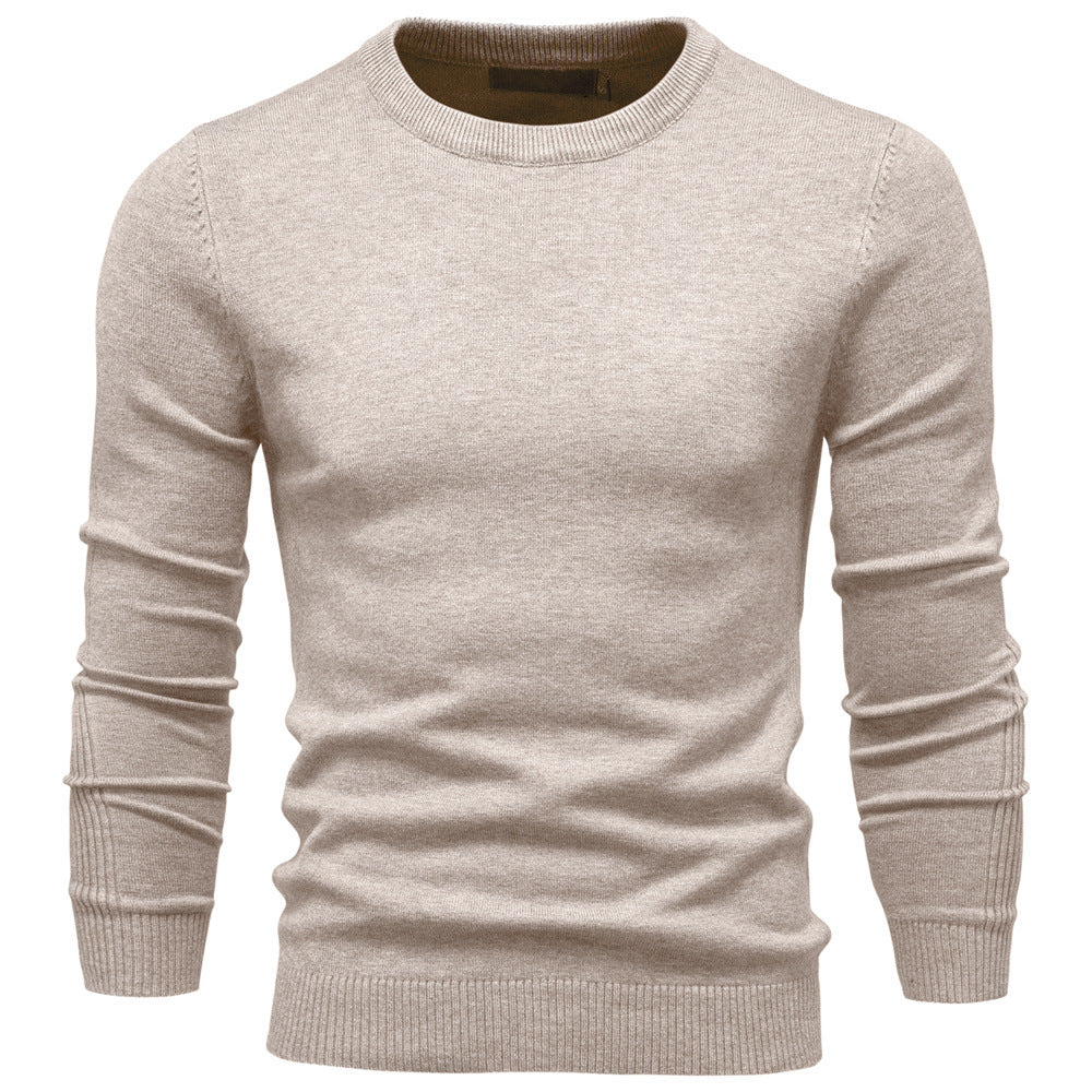 Men's nano minimalist round neck fine knit with flat shoulder seam and ribbed cuffs StylebySassy