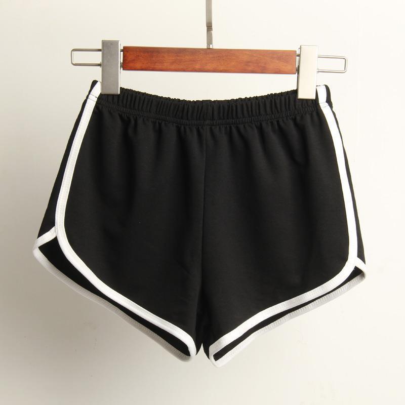 Women's sporty shorts with elastic waistband and contrasting stripes StylebySassy