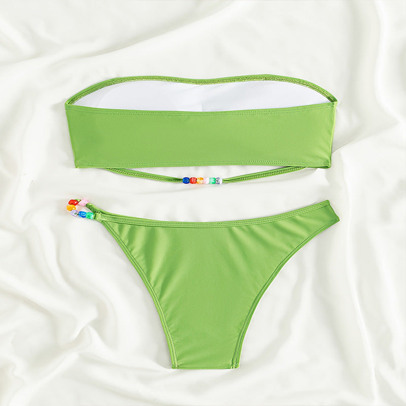Women's bandeau bikini with adjustable tie band StylebySassy