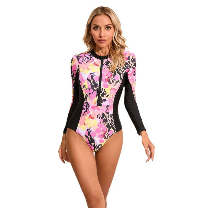 Women's Long Sleeve Swimsuit with Graphic Design StylebySassy