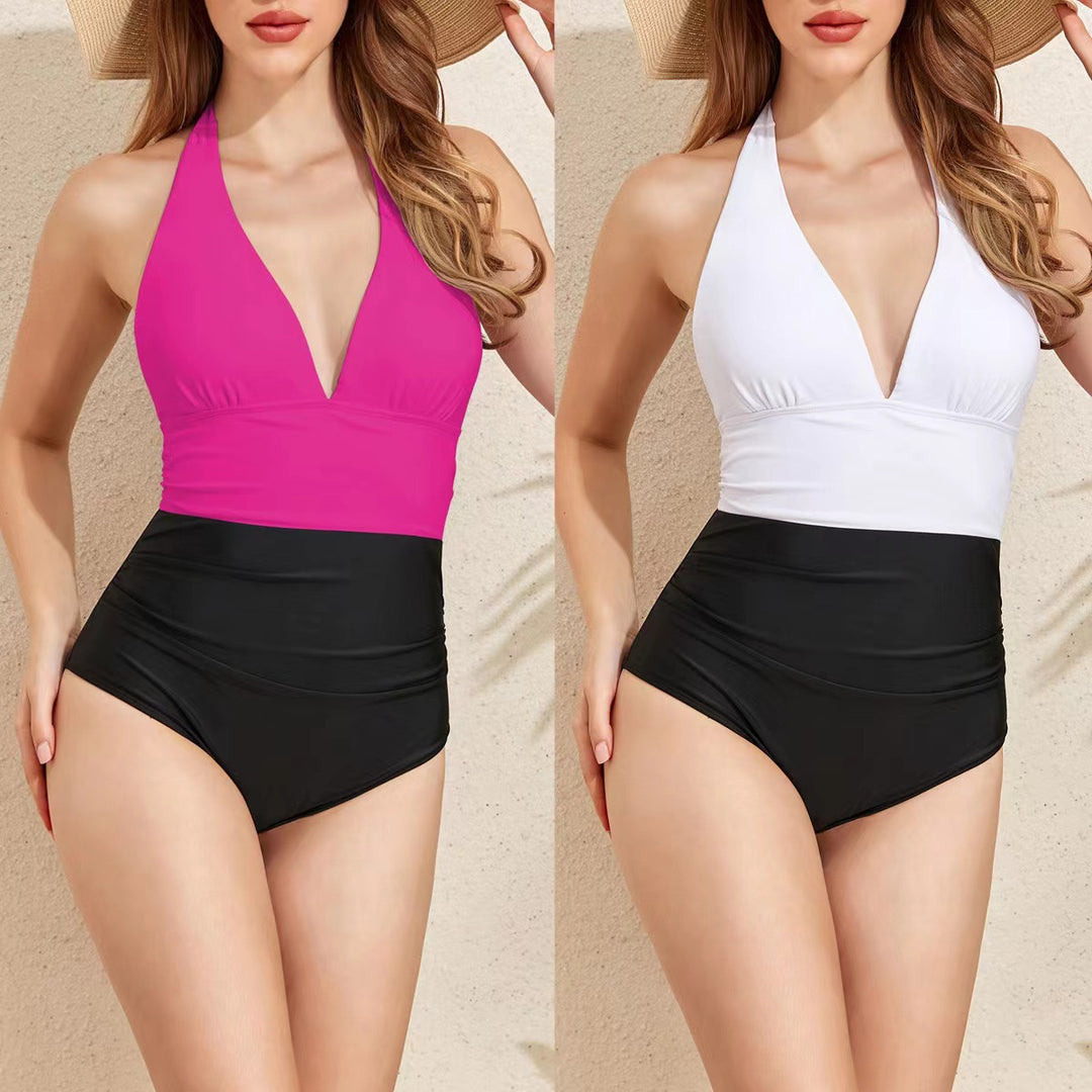 Women Elegant Halterneck Swimsuit with Fashionable Cut StylebySassy