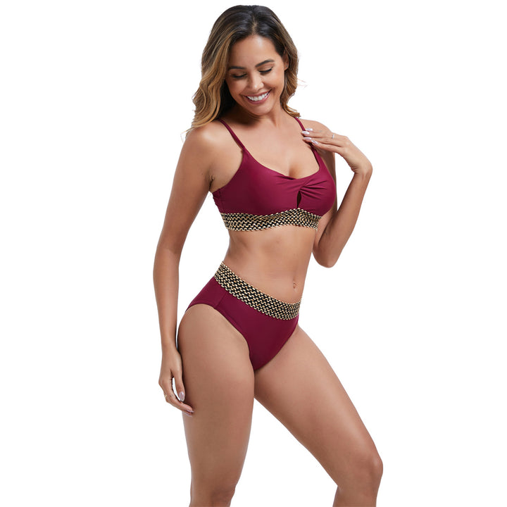 Women's High-Waisted Bikini Set with Fashionable Accent Details StylebySassy