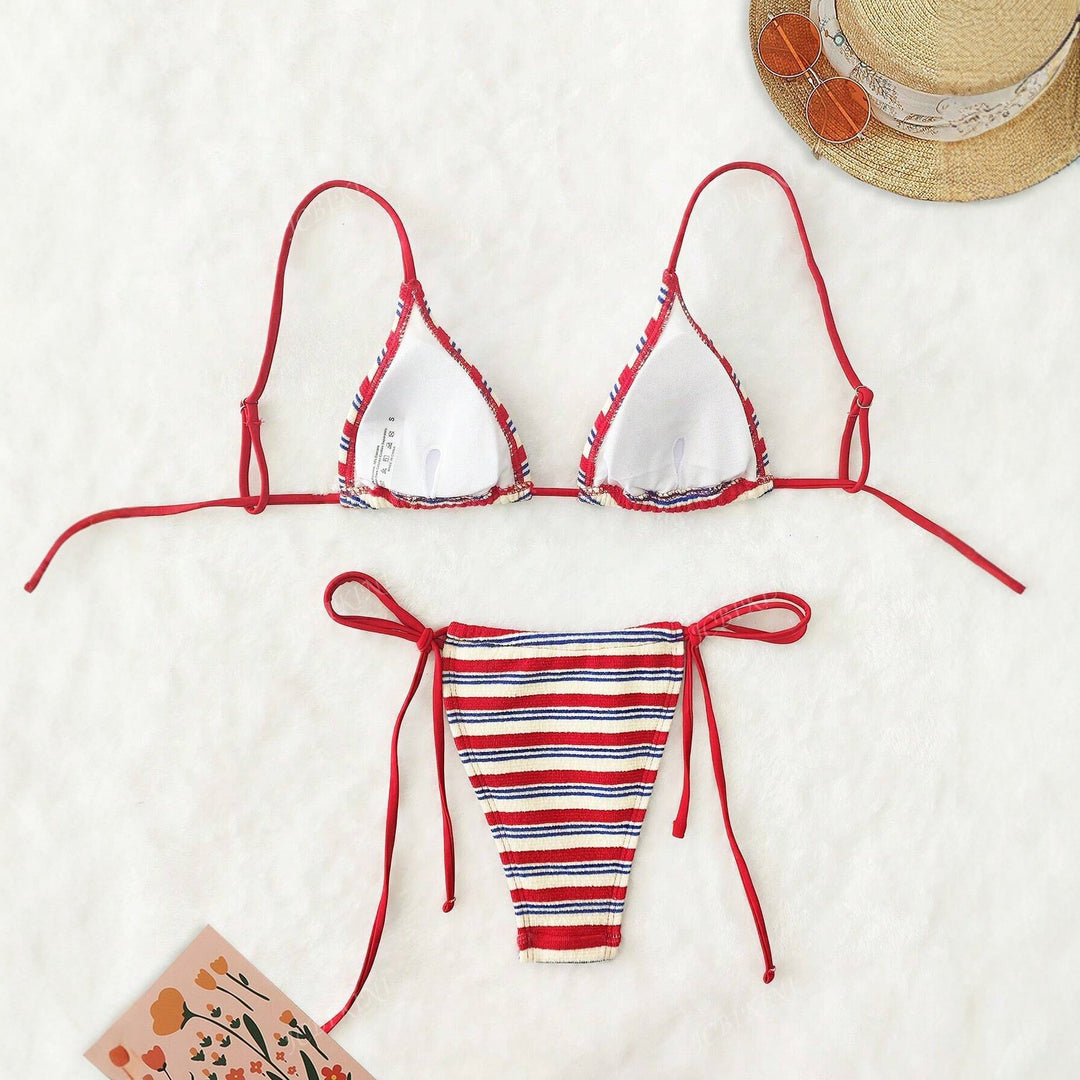 Women's Triangle Bikini Set with Playful Design and Adjustable Straps StylebySassy