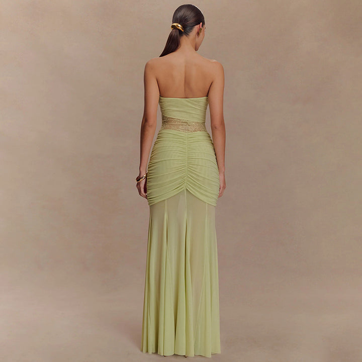 Ladies Elegant Maxi Dress with Sophisticated Ruffle Details StylebySassy