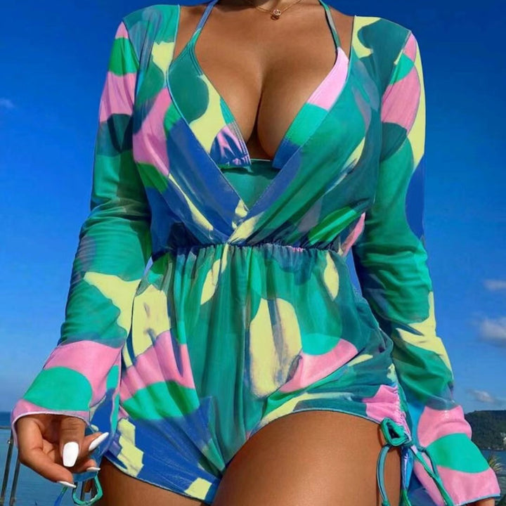 Women's beach outfit with airy tunic and bikini StylebySassy