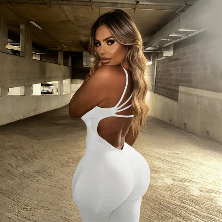 Women’s sporty long overall with innovative cut-out neckline